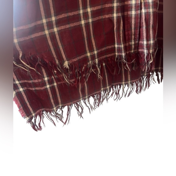 MM VINTAGE Plaid Shirt Shacket/ Dress Lace Up Corset Back Fringe Hem M - Picture 3 of 6